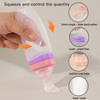 120 ml/4oz Infant Baby Liquid Silicone Food Squeeze Feeder | Fruit Puree & Rice Paste Dispenser | Detachable Spoon | Non-Slip Suction Base | Single-Hand Feeding Design