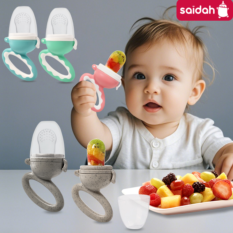 Shark Silicone Baby Fruit Feeder | BPA-Free Food Grade Liquid Silicone | Mesh Pouch for Safe Self-Feeding | Teething Relief & Nutrition