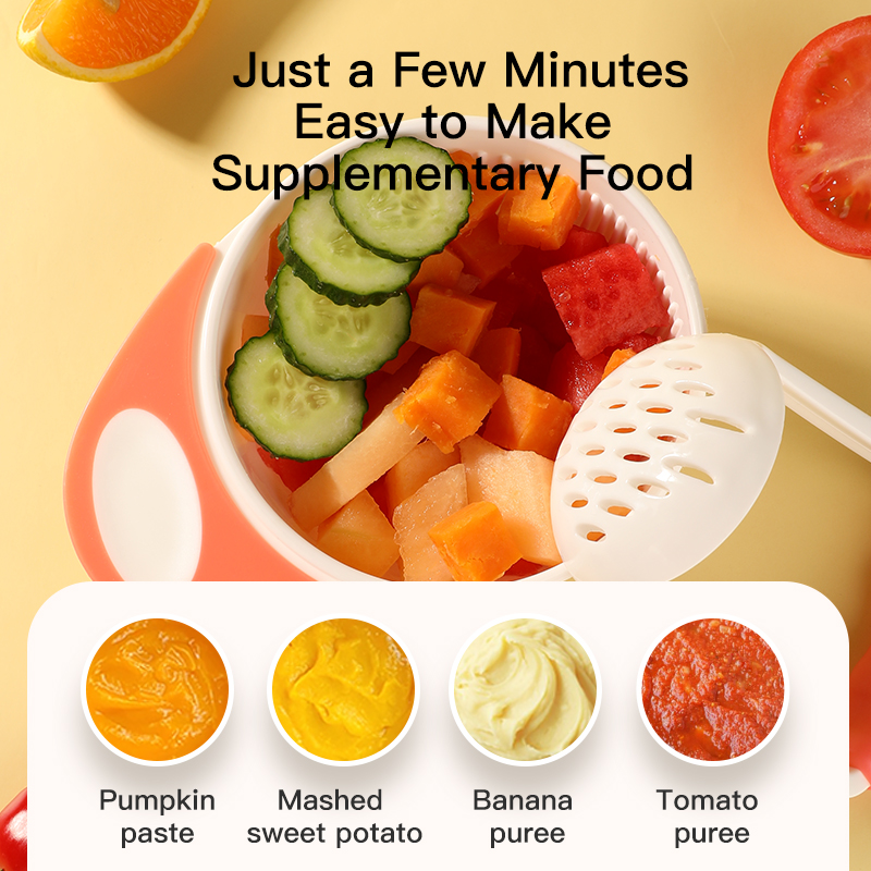 1-Minute Homemade Baby Food: Easy Manual Grinding Bowl for Fruits & Veggies