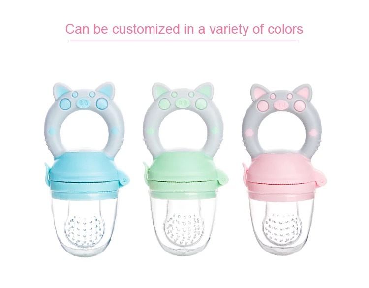 Silicone Baby Feeder Teether - Cute Pig Design for Fruits & Vegetables | BPA-Free Infant Food Pacifier