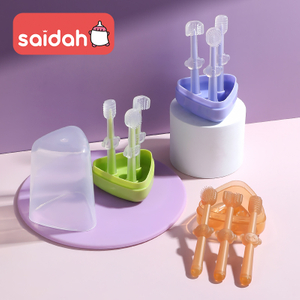 SAIDAH SD8376 Food Grade Silicone Baby Toothbrush Set - Complete Oral Care with Tongue Scraper for Kids