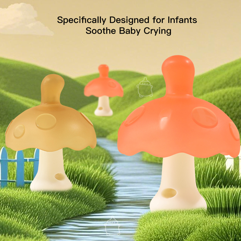 Mushroom Teether for Babies - BPA Free Silicone Teething Toy, Soothes Gums & Helps Reduce Thumb Sucking (0-24M)