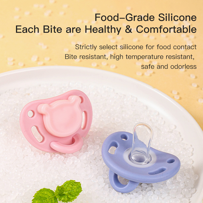 NEW Teddy Bear Baby Pacifier - 24H Orthodontic Soother, Nano-Silver Medical Silicone Set for Newborns w/ Travel Case