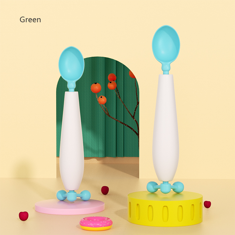 Gravity Balance Anti-Spill Baby Spoon - BPA-Free Silicone Self-Rotating Spoon with Temperature Sensing (6M+)