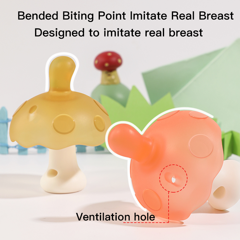 Mushroom Teether for Babies - BPA Free Silicone Teething Toy, Soothes Gums & Helps Reduce Thumb Sucking (0-24M)