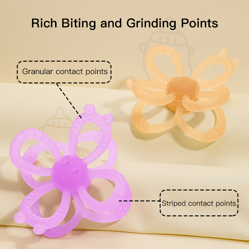 Removable Petal Shape Soft Liquid Silicone Rubber Silicone Youngsters Teether Ball - Hand Grip & Teething Toy For Baby