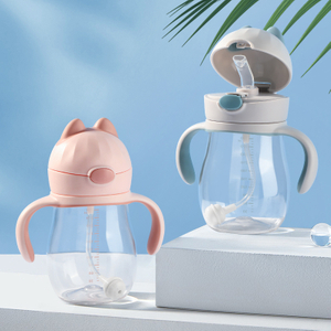 Pop-Up Straw Sippy Cup 300ml | BPA-Free Cat Ear Trainer Cup for Babies 6M+ | Leak-Proof & Easy Clean
