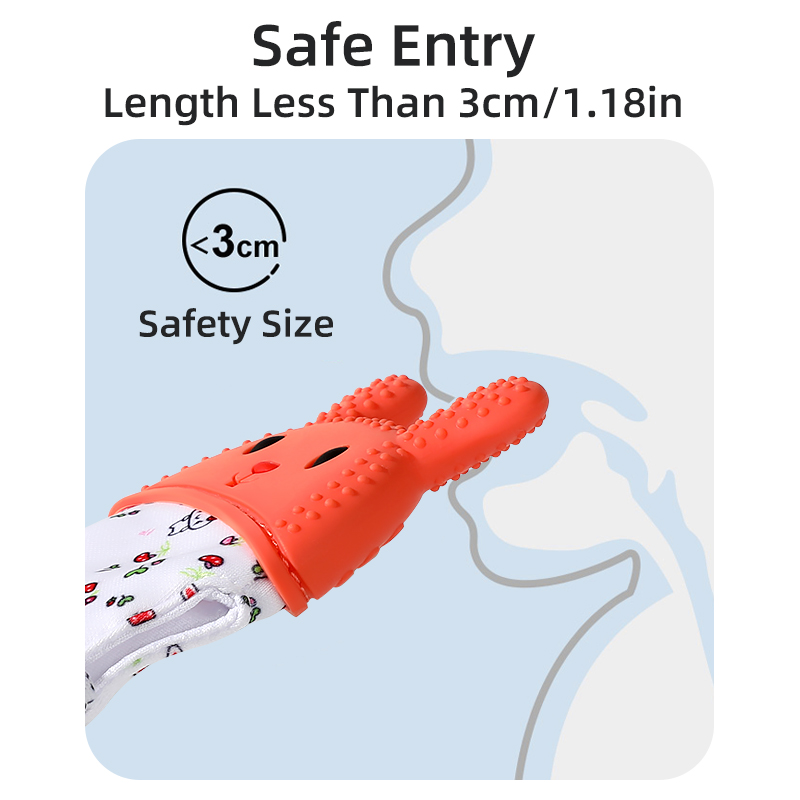 Baby Teething Mittens | Food Grade Silicone Anti-Nibble Gloves | Gentle Soothing Bunny Design Infant Teether Toy