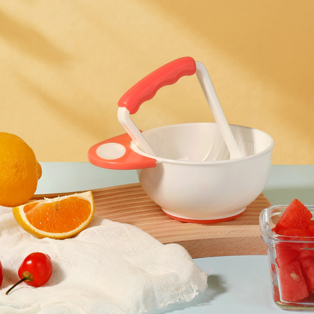 1-Minute Homemade Baby Food: Easy Manual Grinding Bowl for Fruits & Veggies