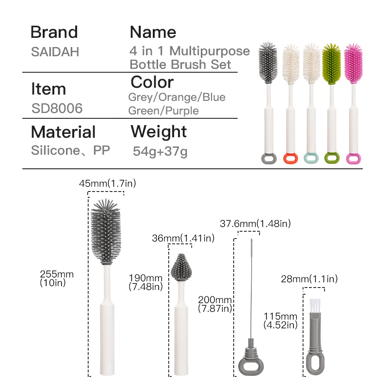 4 in 1 Multipurpose Bottle Brush Set