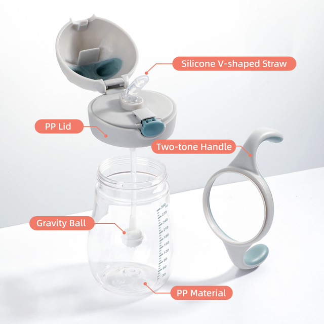 Pop-Up Straw Sippy Cup 300ml | BPA-Free Cat Ear Trainer Cup for Babies 6M+ | Leak-Proof & Easy Clean