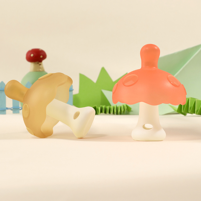 Mushroom Teether for Babies - BPA Free Silicone Teething Toy, Soothes Gums & Helps Reduce Thumb Sucking (0-24M)