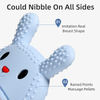 Baby Teething Mittens | Food Grade Silicone Anti-Nibble Gloves | Gentle Soothing Bunny Design Infant Teether Toy