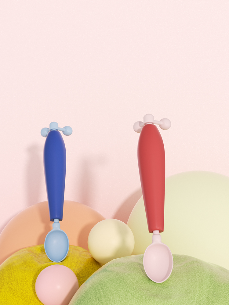Gravity Balance Anti-Spill Baby Spoon - BPA-Free Silicone Self-Rotating Spoon with Temperature Sensing (6M+)