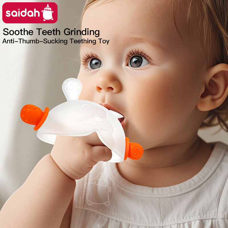 SD1700 Adorable Bunny Teething Toy with Hidden Handle: Ideal for Tiny Babies - Soothe Those First Teeth!