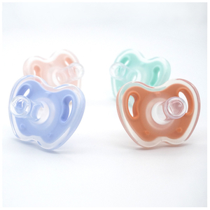 NEW Apple Design Baby Pacifier Set - Day & Night Orthodontic Nipples, Nano-Silver Antibacterial, Medical Silicone (0-18M) with Clip & Case