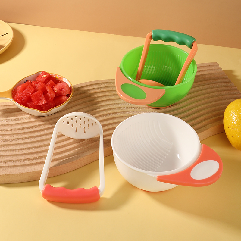 1-Minute Homemade Baby Food: Easy Manual Grinding Bowl for Fruits & Veggies
