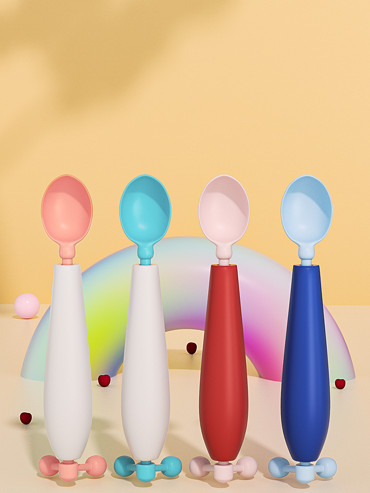 Gravity Balance Anti-Spill Baby Spoon - BPA-Free Silicone Self-Rotating Spoon with Temperature Sensing (6M+)